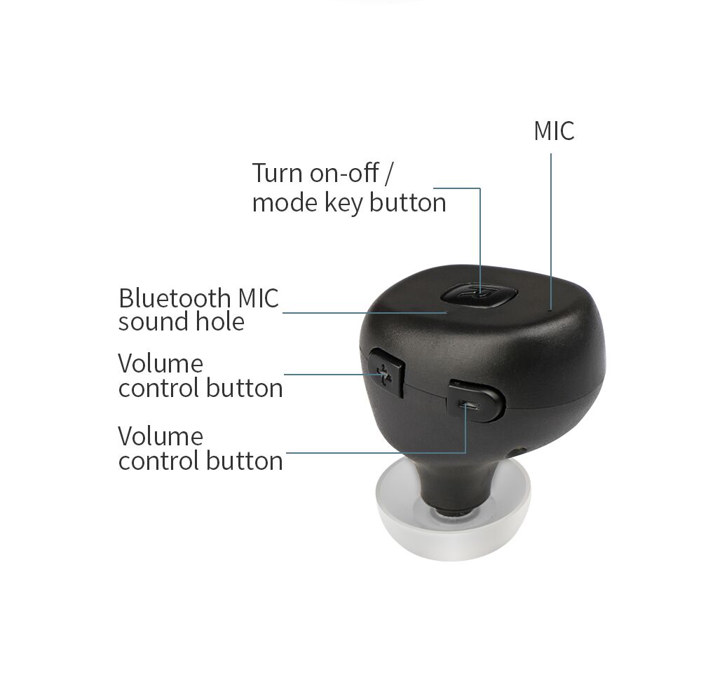 JH-W2 Bluetooth Rechargeable Mini ITE Digital Hearing Aids