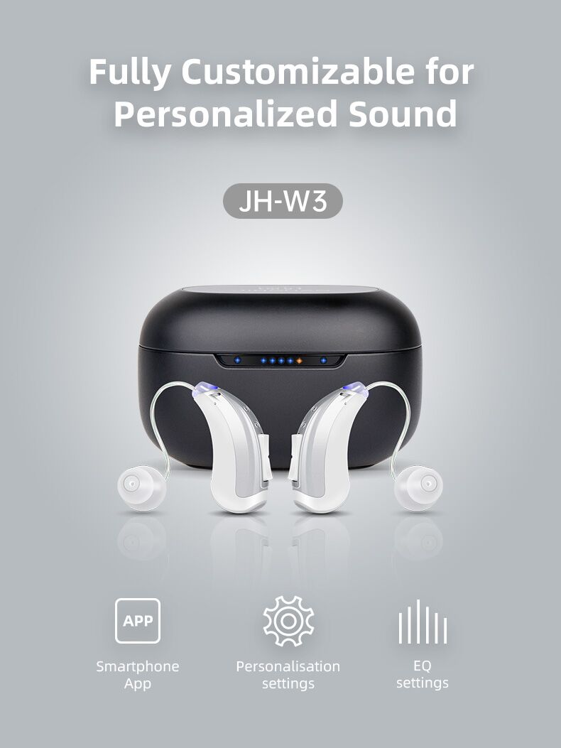 Amplificatori Acustici Ricaricabili Bluetooth SDU-W3 con App di  Autoregolazione del Suono e Custodia per la Sterilizzazione UV - Hearing 360